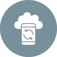 Cloud Sync Glyph Circle Background Icon vector