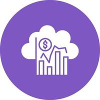 Cloud Statistics Glyph Circle Background Icon vector