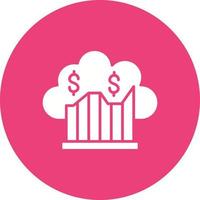 Cloud Stats Glyph Circle Background Icon vector