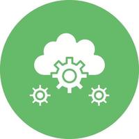 Cloud Setting Glyph Circle Background Icon vector