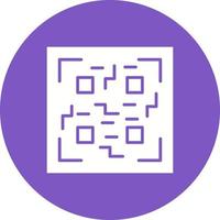 QR Code Scan Glyph Circle Background Icon vector