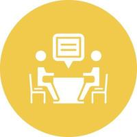 Interview Glyph Circle Background Icon vector