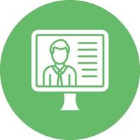 Online Lecture Glyph Circle Background Icon vector