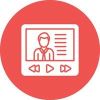 Video Lecture Glyph Circle Background Icon vector