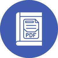 icono de fondo de círculo de glifo de pdf vector