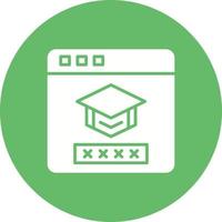Student Log In Glyph Circle Background Icon vector