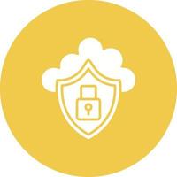 Cloud Security Glyph Circle Background Icon vector