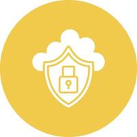 icono de fondo de círculo de glifo de seguridad en la nube vector