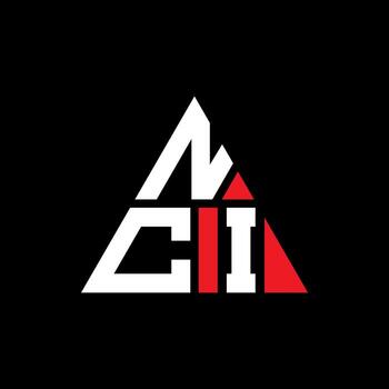 NCI triangle letter logo design with triangle shape. NCI triangle logo design monogram. NCI triangle vector logo template with red color. NCI triangular logo Simple, Elegant, and Luxurious Logo.