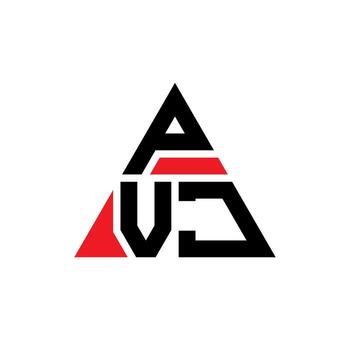 PVJ triangle letter logo design with triangle shape. PVJ triangle logo design monogram. PVJ triangle vector logo template with red color. PVJ triangular logo Simple, Elegant, and Luxurious Logo.