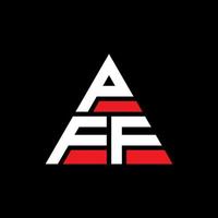 pff diseño de logotipo de letra triangular con forma de triángulo. monograma de diseño de logotipo de triángulo pff. plantilla de logotipo de vector de triángulo pff con color rojo. logo triangular pff logo simple, elegante y lujoso.