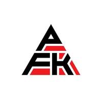 diseño de logotipo de letra de triángulo pfk con forma de triángulo. monograma de diseño del logotipo del triángulo pfk. plantilla de logotipo de vector de triángulo pfk con color rojo. logotipo triangular pfk logotipo simple, elegante y lujoso.