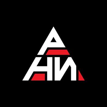 PHN triangle letter logo design with triangle shape. PHN triangle logo design monogram. PHN triangle vector logo template with red color. PHN triangular logo Simple, Elegant, and Luxurious Logo.