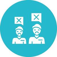 People Disagree Glyph Circle Background Icon vector