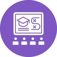 Training Glyph Circle Background Icon vector