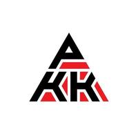 diseño de logotipo de letra triangular pkk con forma de triángulo. monograma de diseño del logotipo del triángulo pkk. plantilla de logotipo de vector de triángulo pkk con color rojo. logotipo triangular pkk logotipo simple, elegante y lujoso.