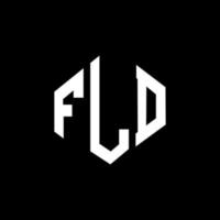 FLD letter logo design with polygon shape. FLD polygon and cube shape logo design. FLD hexagon vector logo template white and black colors. FLD monogram, business and real estate logo.