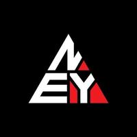 diseño de logotipo de letra de triángulo de ney con forma de triángulo. monograma de diseño del logotipo del triángulo de ney. plantilla de logotipo de vector de triángulo de ney con color rojo. logo triangular de ney logo simple, elegante y lujoso.