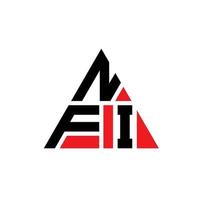 diseño de logotipo de letra triangular nfi con forma de triángulo. monograma de diseño de logotipo de triángulo nfi. plantilla de logotipo de vector de triángulo nfi con color rojo. logotipo triangular nfi logotipo simple, elegante y lujoso.