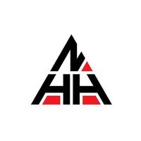 diseño de logotipo de letra triangular nhh con forma de triángulo. monograma de diseño del logotipo del triángulo nhh. plantilla de logotipo de vector de triángulo nhh con color rojo. logotipo triangular nhh logotipo simple, elegante y lujoso.