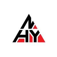 NHY triangle letter logo design with triangle shape. NHY triangle logo design monogram. NHY triangle vector logo template with red color. NHY triangular logo Simple, Elegant, and Luxurious Logo.