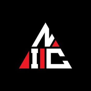 NIC triangle letter logo design with triangle shape. NIC triangle logo design monogram. NIC triangle vector logo template with red color. NIC triangular logo Simple, Elegant, and Luxurious Logo.