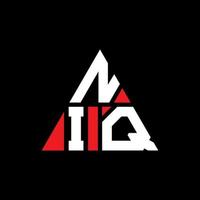 diseño de logotipo de letra triangular niq con forma de triángulo. monograma de diseño del logotipo del triángulo niq. plantilla de logotipo de vector de triángulo niq con color rojo. logotipo triangular niq logotipo simple, elegante y lujoso.