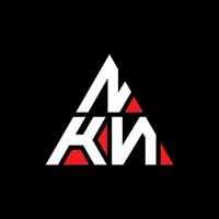 Diseño de logotipo de letra triangular nkn con forma de triángulo. monograma de diseño de logotipo de triángulo nkn. plantilla de logotipo de vector de triángulo nkn con color rojo. logotipo triangular nkn logotipo simple, elegante y lujoso.