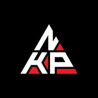 Diseño de logotipo de letra triangular nkp con forma de triángulo. monograma de diseño del logotipo del triángulo nkp. Plantilla de logotipo de vector de triángulo nkp con color rojo. logotipo triangular nkp logotipo simple, elegante y lujoso.