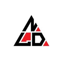 NLD triangle letter logo design with triangle shape. NLD triangle logo design monogram. NLD triangle vector logo template with red color. NLD triangular logo Simple, Elegant, and Luxurious Logo.
