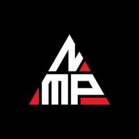 Diseño de logotipo de letra triangular nmp con forma de triángulo. monograma de diseño de logotipo de triángulo nmp. plantilla de logotipo de vector de triángulo nmp con color rojo. logotipo triangular nmp logotipo simple, elegante y lujoso.