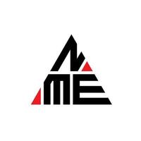 diseño de logotipo de letra triangular nme con forma de triángulo. monograma de diseño de logotipo de triángulo nme. plantilla de logotipo de vector de triángulo nme con color rojo. logotipo triangular nme logotipo simple, elegante y lujoso.