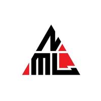 NML triangle letter logo design with triangle shape. NML triangle logo design monogram. NML triangle vector logo template with red color. NML triangular logo Simple, Elegant, and Luxurious Logo.