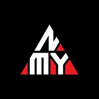 Diseño de logotipo de letra triangular nmy con forma de triángulo. monograma de diseño de logotipo de triángulo nmy. plantilla de logotipo de vector de triángulo nmy con color rojo. logotipo triangular nmy logotipo simple, elegante y lujoso.