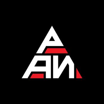PAN triangle letter logo design with triangle shape. PAN triangle logo design monogram. PAN triangle vector logo template with red color. PAN triangular logo Simple, Elegant, and Luxurious Logo.