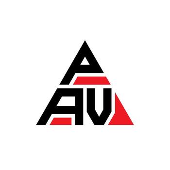 PAV triangle letter logo design with triangle shape. PAV triangle logo design monogram. PAV triangle vector logo template with red color. PAV triangular logo Simple, Elegant, and Luxurious Logo.