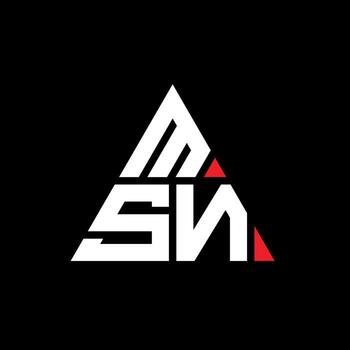 MSN triangle letter logo design with triangle shape. MSN triangle logo design monogram. MSN triangle vector logo template with red color. MSN triangular logo Simple, Elegant, and Luxurious Logo.