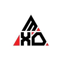 Diseño de logotipo de letra triangular mxo con forma de triángulo. monograma de diseño de logotipo de triángulo mxo. plantilla de logotipo de vector de triángulo mxo con color rojo. logotipo triangular mxo logotipo simple, elegante y lujoso.