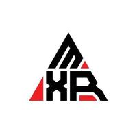 diseño de logotipo de letra triangular mxr con forma de triángulo. monograma de diseño del logotipo del triángulo mxr. plantilla de logotipo de vector de triángulo mxr con color rojo. logotipo triangular mxr logotipo simple, elegante y lujoso.