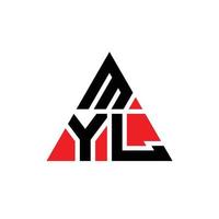 diseño de logotipo de letra de triángulo myl con forma de triángulo. monograma de diseño del logotipo del triángulo myl. plantilla de logotipo de vector de triángulo myl con color rojo. logotipo triangular myl logotipo simple, elegante y lujoso.