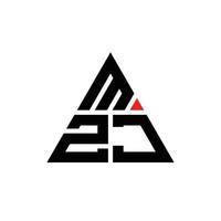 diseño de logotipo de letra triangular mzj con forma de triángulo. monograma de diseño del logotipo del triángulo mzj. plantilla de logotipo de vector de triángulo mzj con color rojo. logotipo triangular mzj logotipo simple, elegante y lujoso.