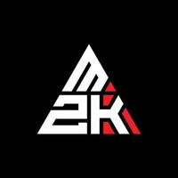 Diseño de logotipo de letra triangular mzk con forma de triángulo. monograma de diseño del logotipo del triángulo mzk. plantilla de logotipo de vector de triángulo mzk con color rojo. logotipo triangular mzk logotipo simple, elegante y lujoso.