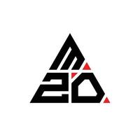 MZO triangle letter logo design with triangle shape. MZO triangle logo design monogram. MZO triangle vector logo template with red color. MZO triangular logo Simple, Elegant, and Luxurious Logo.