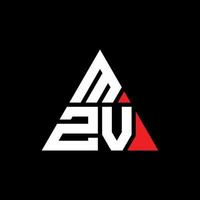 Diseño de logotipo de letra triangular mzv con forma de triángulo. monograma de diseño del logotipo del triángulo mzv. plantilla de logotipo de vector de triángulo mzv con color rojo. logotipo triangular mzv logotipo simple, elegante y lujoso.