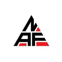 diseño de logotipo de letra triangular naf con forma de triángulo. monograma de diseño de logotipo de triángulo naf. plantilla de logotipo de vector de triángulo naf con color rojo. logotipo triangular naf logotipo simple, elegante y lujoso.