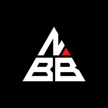 NBB triangle letter logo design with triangle shape. NBB triangle logo design monogram. NBB triangle vector logo template with red color. NBB triangular logo Simple, Elegant, and Luxurious Logo.
