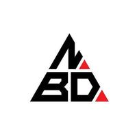 Diseño de logotipo de letra triangular nbd con forma de triángulo. Monograma de diseño de logotipo de triángulo nbd. Plantilla de logotipo de vector de triángulo nbd con color rojo. logotipo triangular nbd logotipo simple, elegante y lujoso.