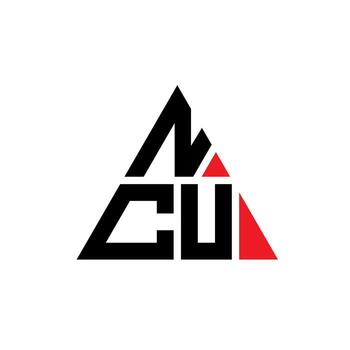 NCU triangle letter logo design with triangle shape. NCU triangle logo design monogram. NCU triangle vector logo template with red color. NCU triangular logo Simple, Elegant, and Luxurious Logo.