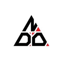 diseño de logotipo de letra triangular ndo con forma de triángulo. monograma de diseño del logotipo del triángulo ndo. plantilla de logotipo de vector de triángulo ndo con color rojo. logo triangular ndo logo simple, elegante y lujoso.