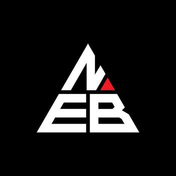 NEB triangle letter logo design with triangle shape. NEB triangle logo design monogram. NEB triangle vector logo template with red color. NEB triangular logo Simple, Elegant, and Luxurious Logo.